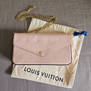 Louis Vuitton Monogram Vernis Pochette Felicie - pink purse handbag leather LV